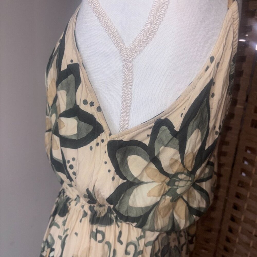 Women's FARM Rio Tropical Green Leaf Print Midi Dress size Medium - Picture 4 of 14